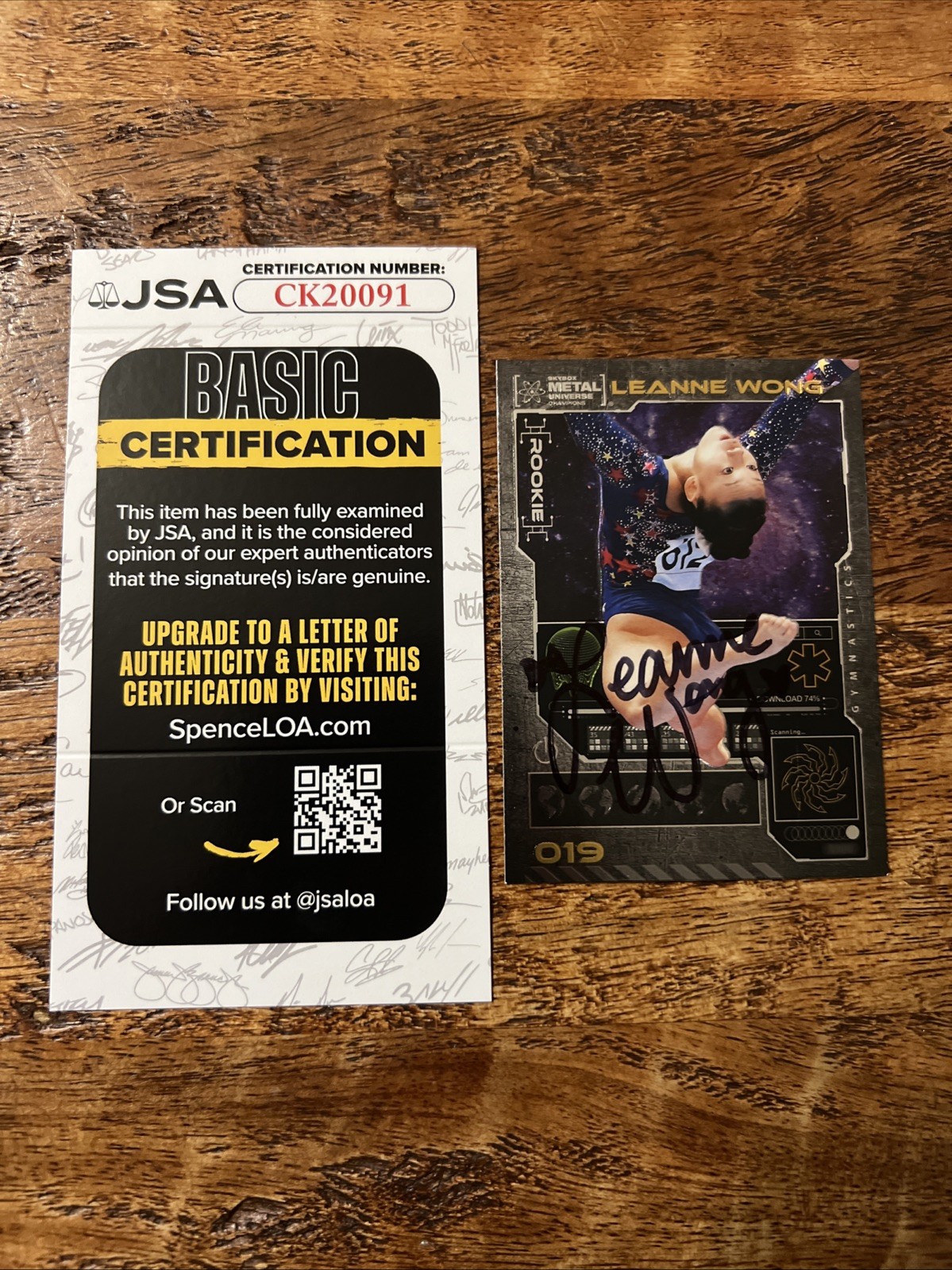 Leanne Wong IP Signed Skybox RC Card JSA Coa Autographed USA Women’s Gymnastics