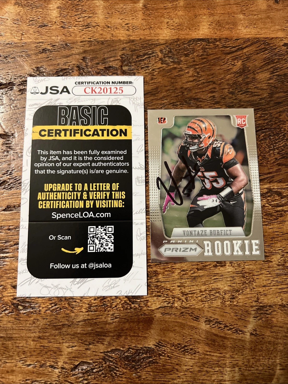 Vontaze Burfict IP Signed Prizm Rookie Card JSA Coa Bengals Autographed