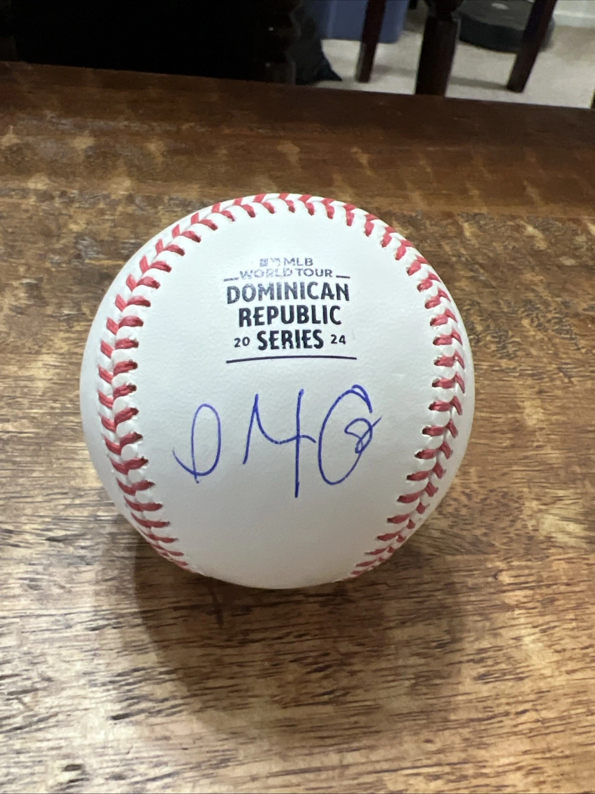 Alex Cora Signed 2024 Dominican Republic Series Logo Baseball JSA Coa Red Sox