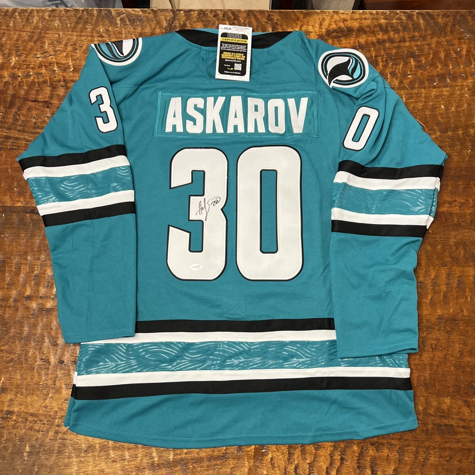 Yaroslav Askarov Signed San Jose Sharks Jersey JSA Coa Autographed