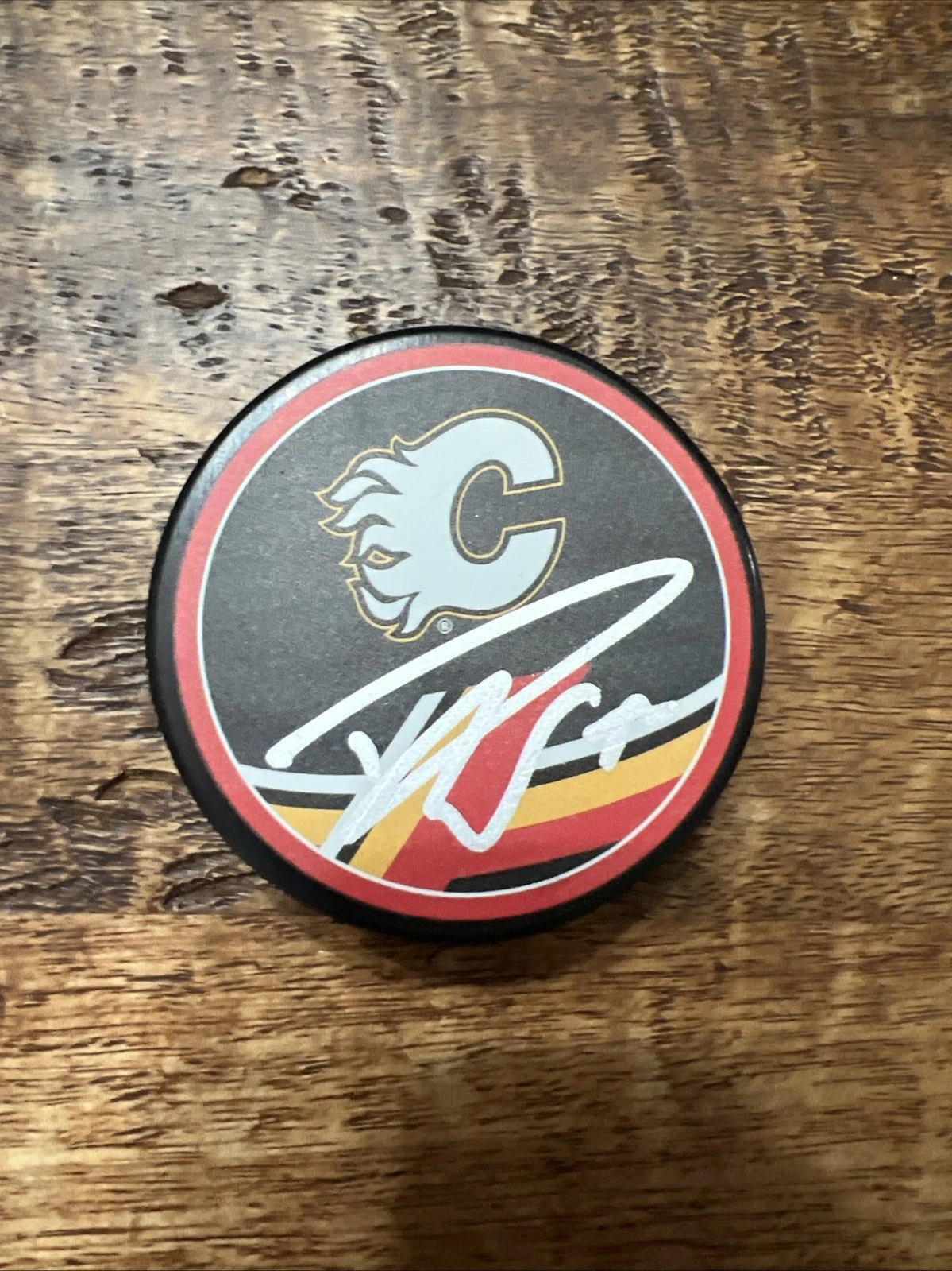 Dustin Wolf Signed Calgary Flames Puck JSA Coa Autographed