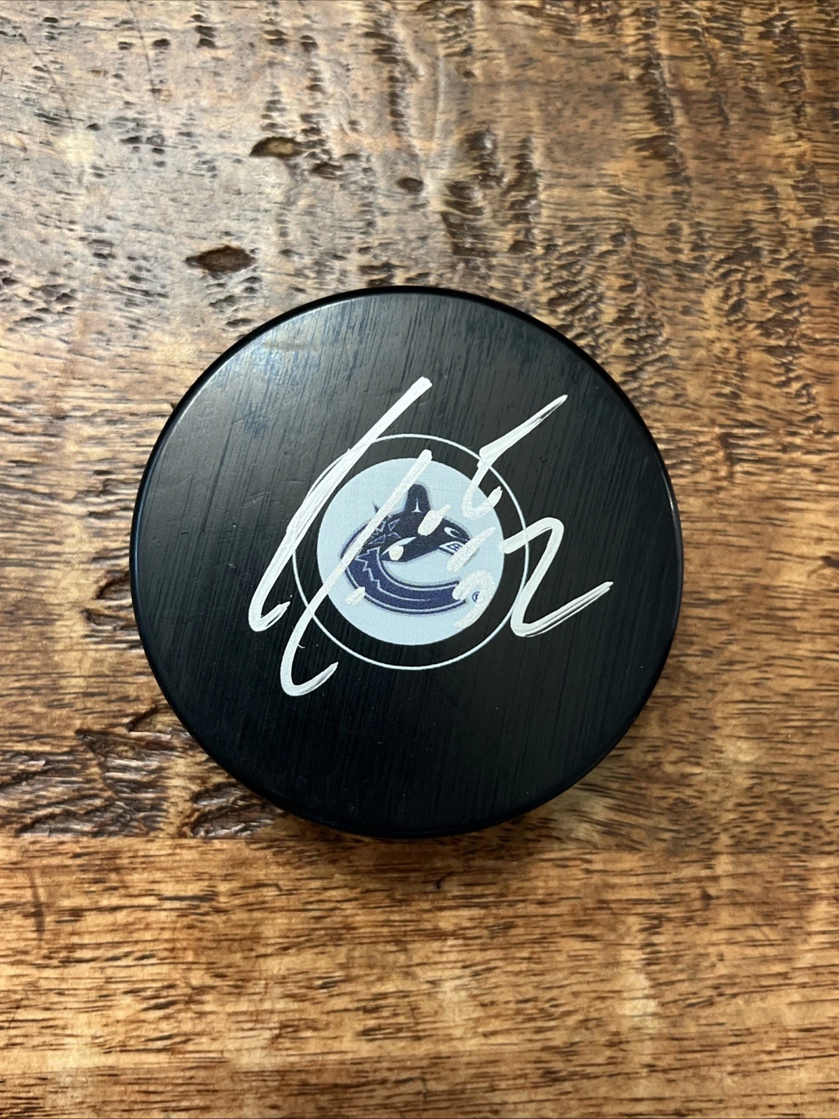 Adam Foote Signed Vancouver Canucks Puck JSA Coa Autographed