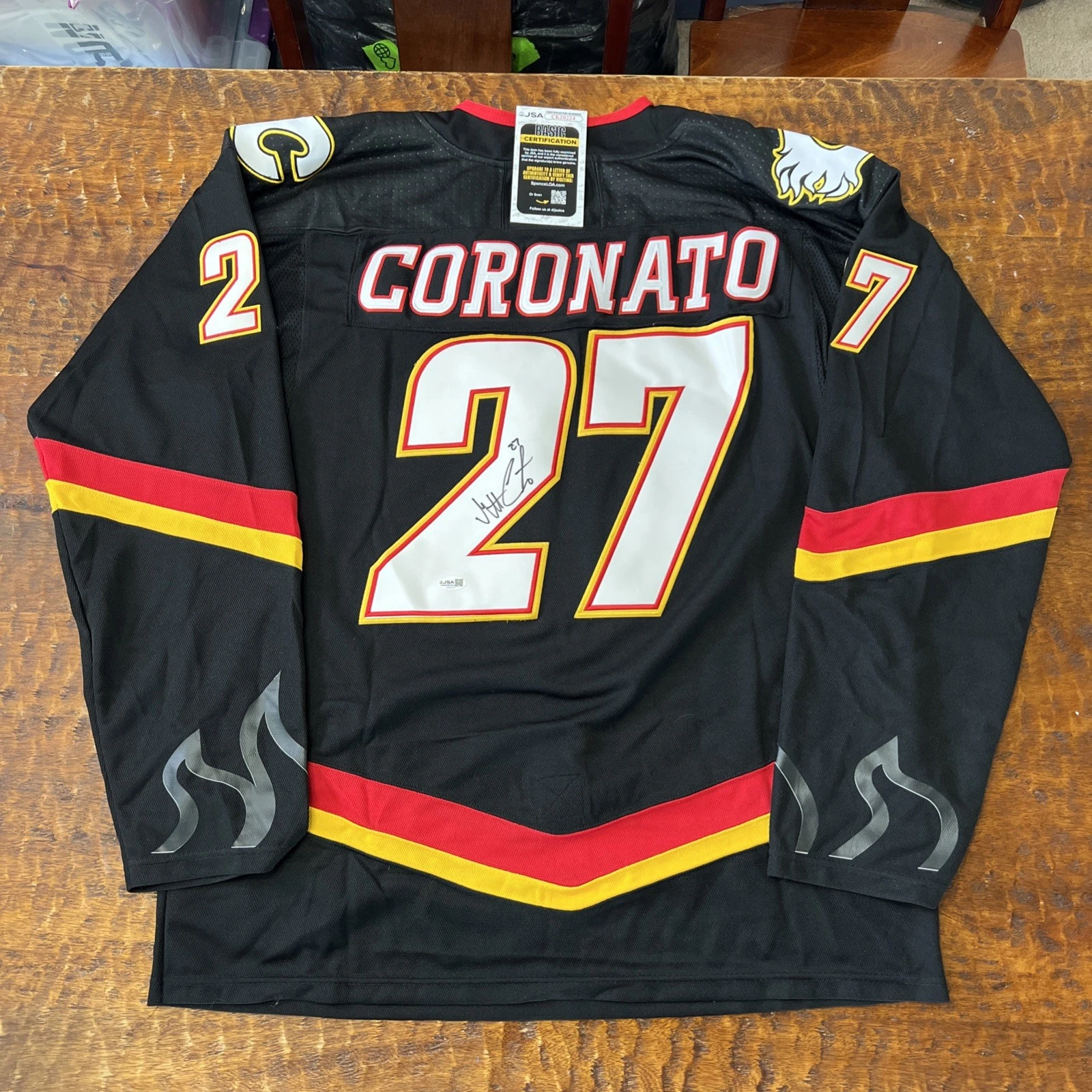Matt Coronato Signed Calgary Flames Jersey JSA Coa Autographed