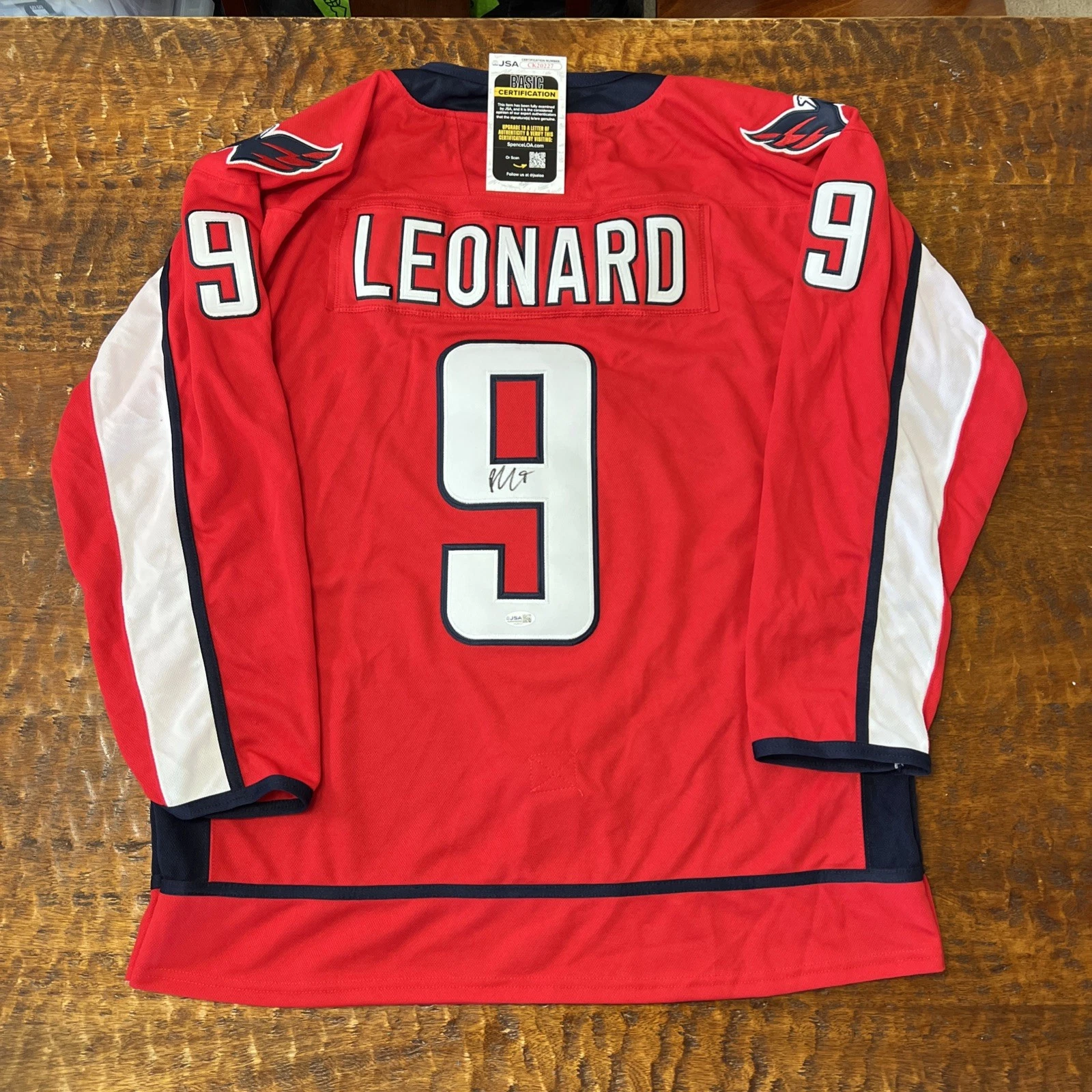 Ryan Leonard Signed Washington Capitals Jersey JSA Coa Autographed