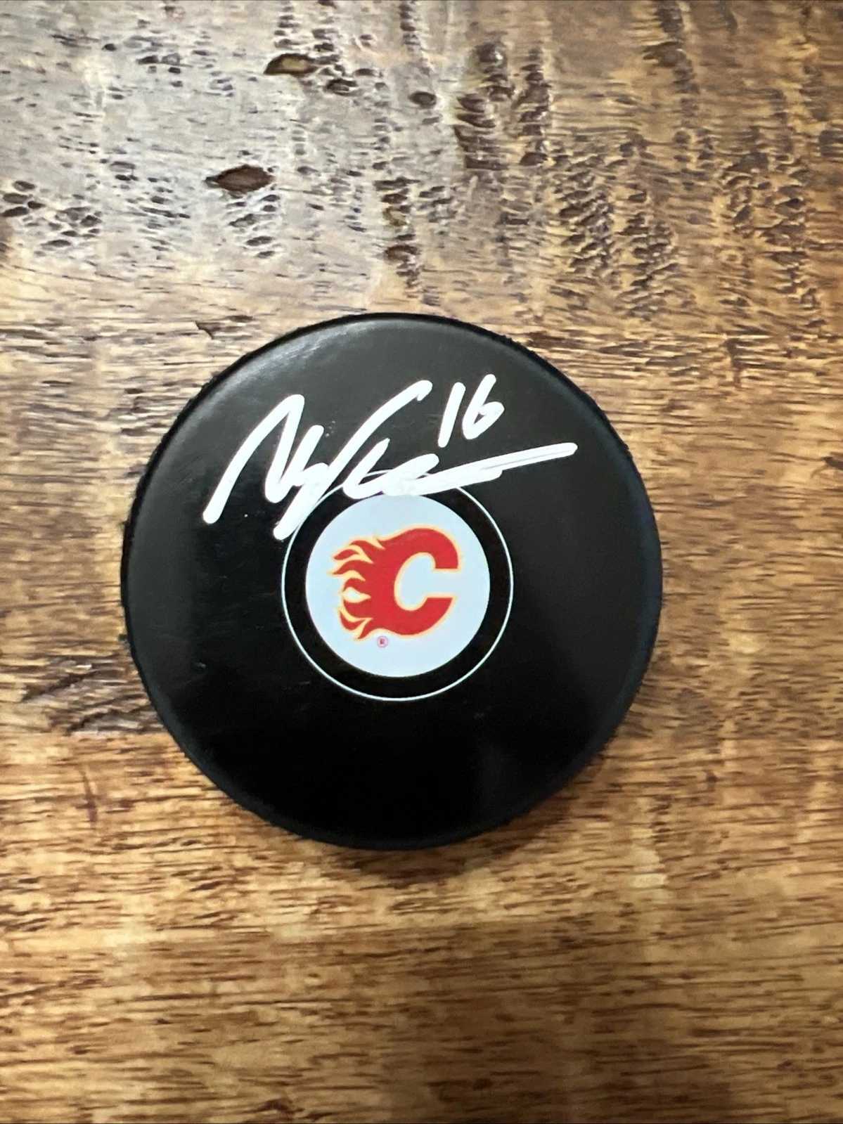 Morgan Frost Signed Calgary Flames Puck JSA Coa Autographed