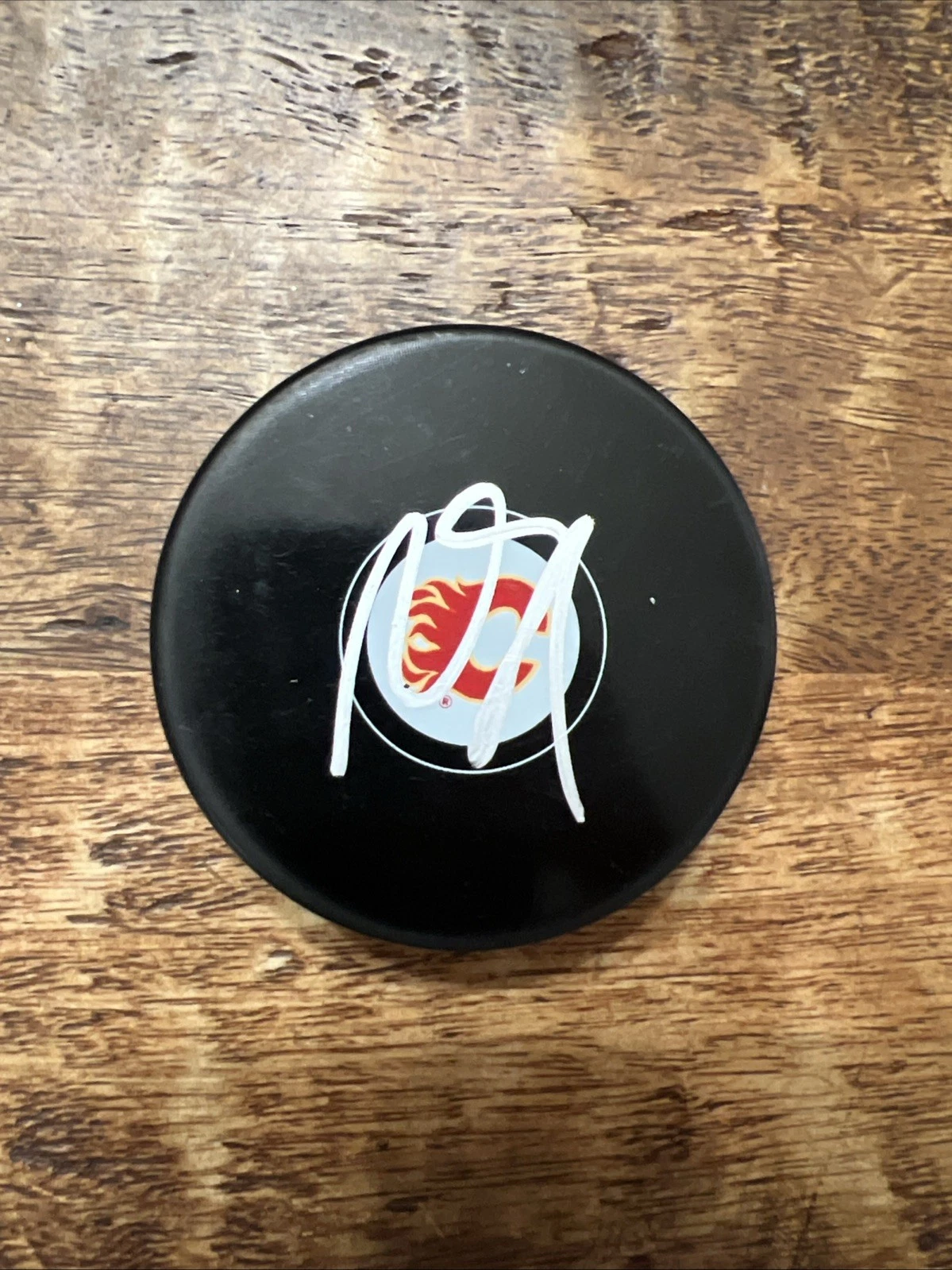 Mikael Backlund Signed Calgary Flames Puck JSA Coa Autographed