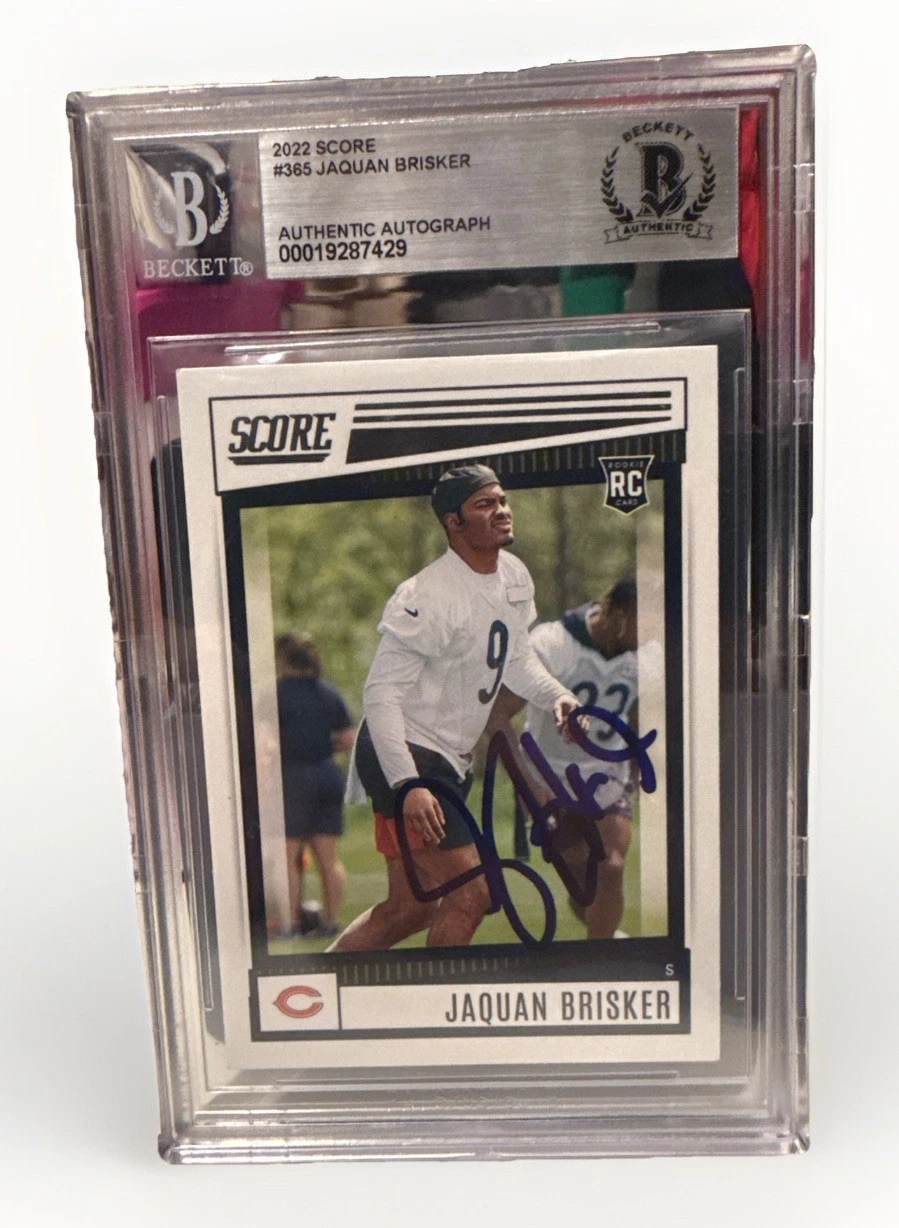 Jaquan Brisker signed Chicago Bears 2022 Score#365 RC Card Beckett 00019287429