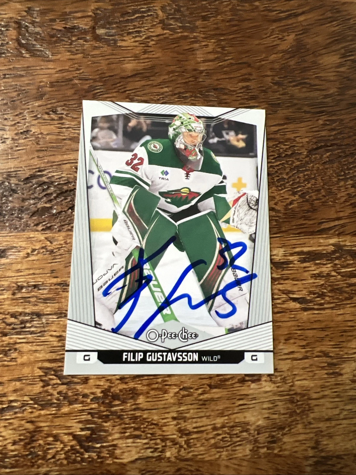 Filip Gustavsson IP Signed 2024-25 O-Pee-Chee Card Minnesota Wild Autographed