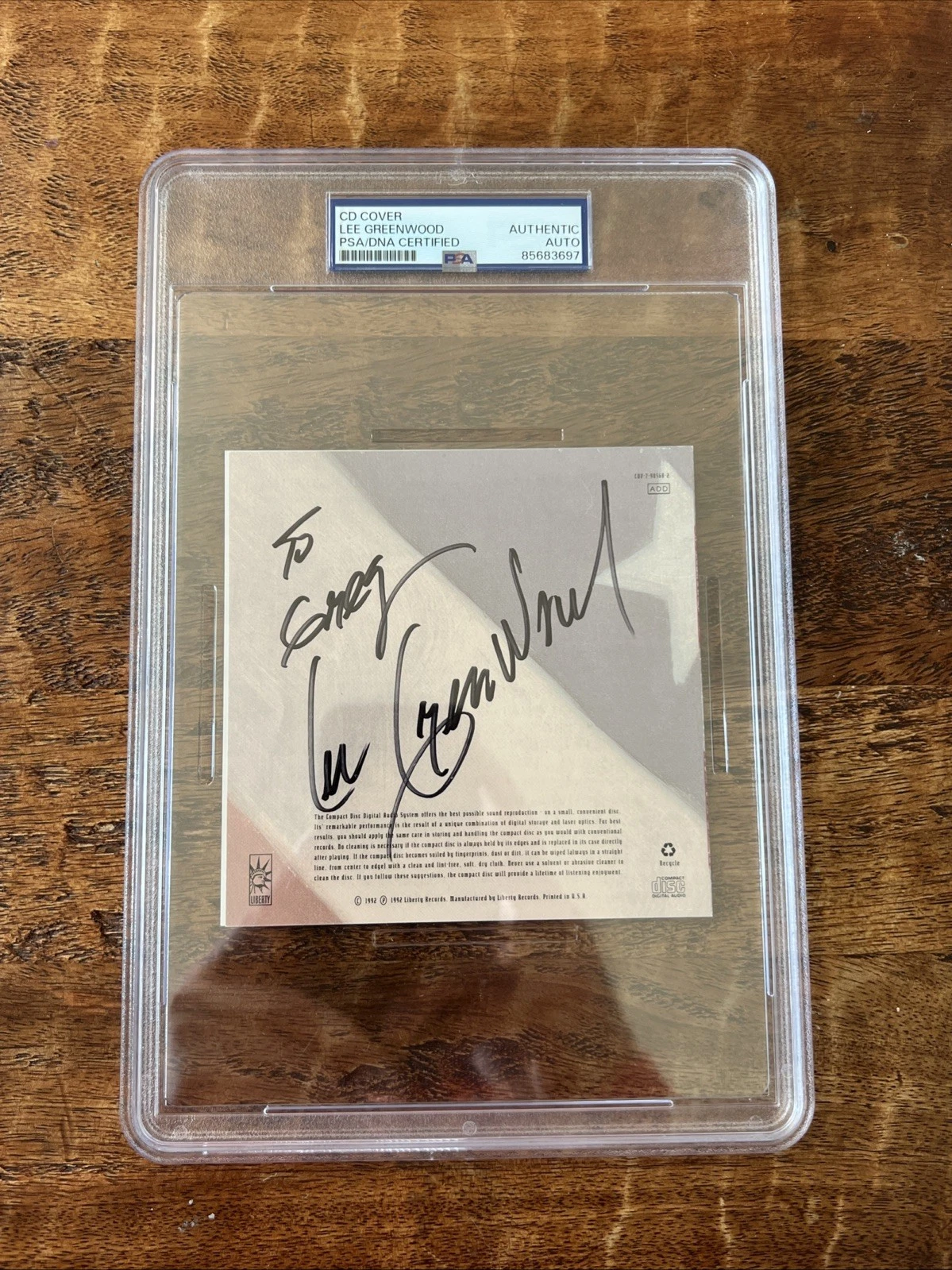 Lee Greenwood Signed American Patriot Cd PSA/DNA Coa Slab Autographed