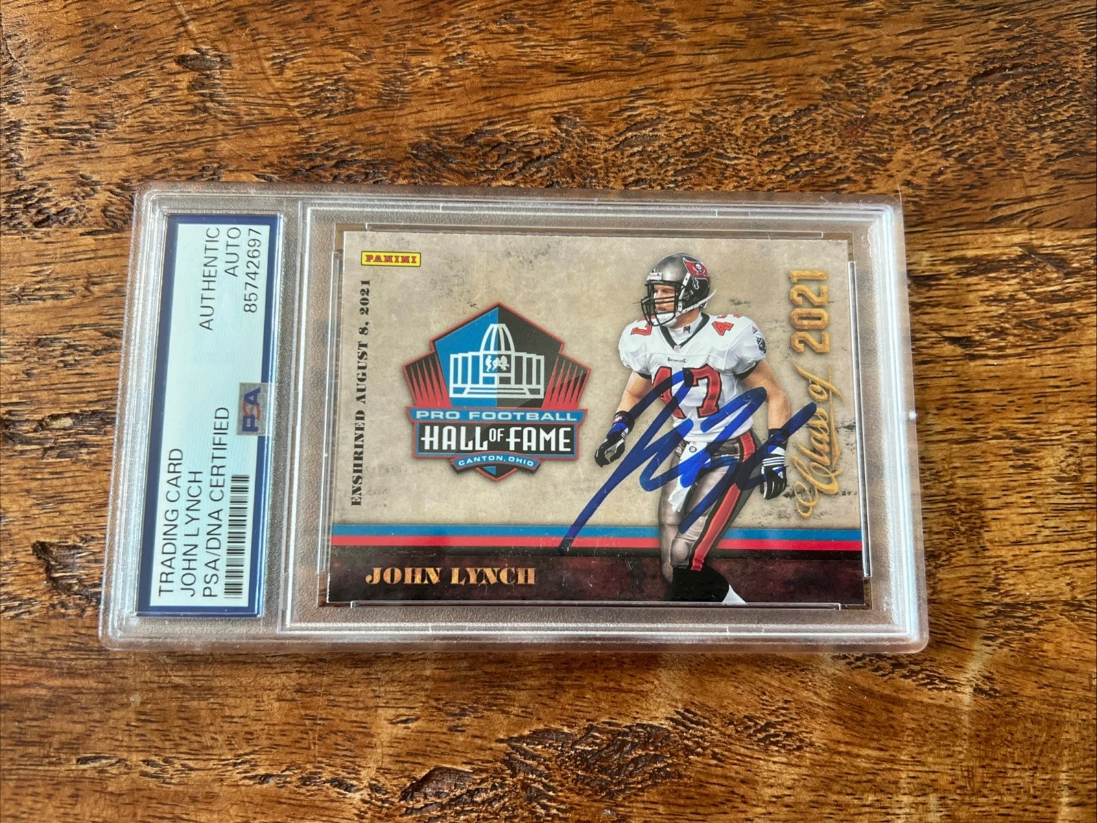 John Lynch IP Signed Panini Hall Of Fame Card PSA DNA Coa Slab Autographed