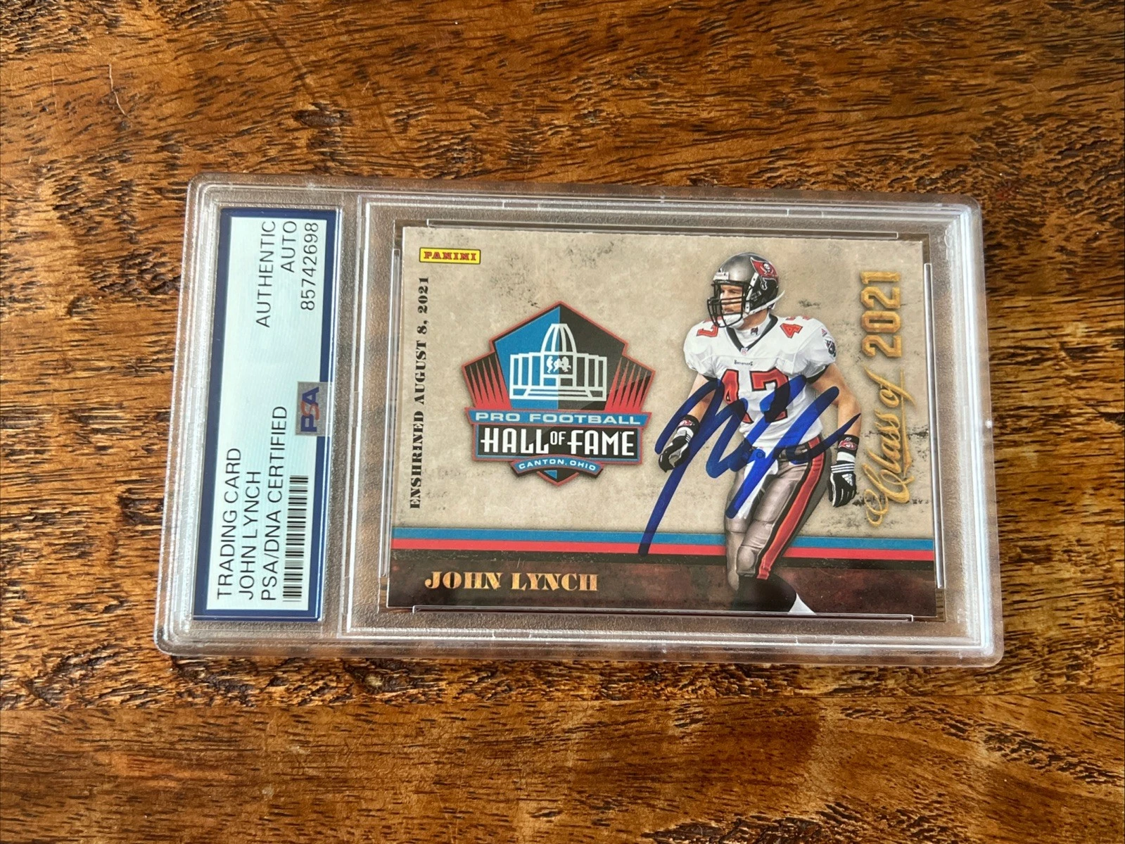 John Lynch IP Signed Panini Hall Of Fame Card PSA DNA Coa Slab Autographed