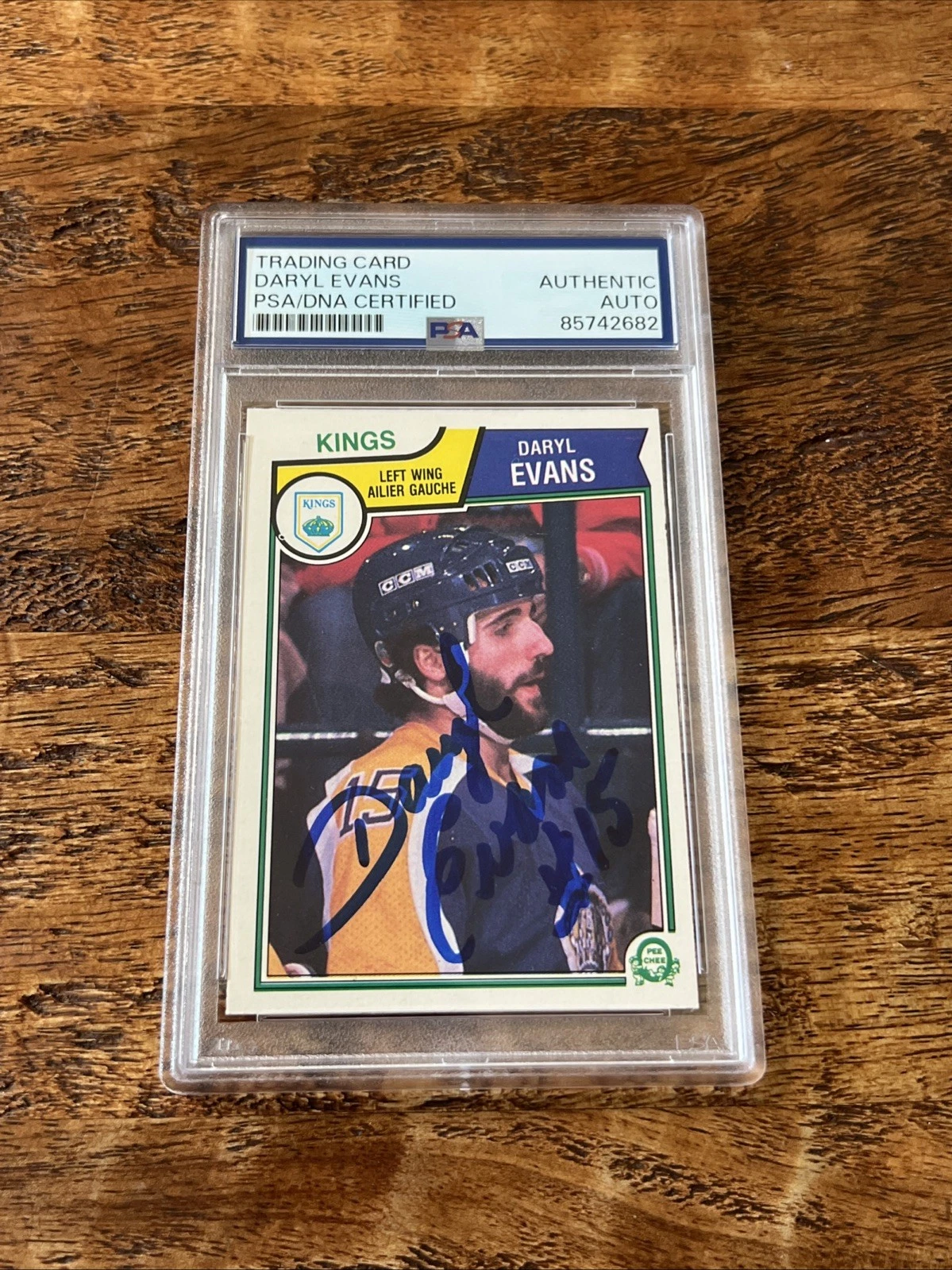 Daryl Evans IP Signed O Pee Chee Rookie Card PSA DNA Coa Slab Kings Autographed