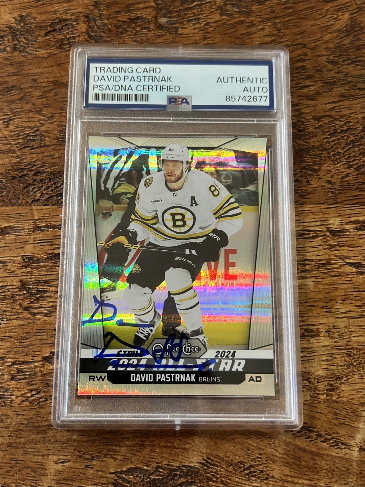 David Pastrnak IP Signed O Pee Chee Rainbow Card PSA DNA Coa Bruins Autographed