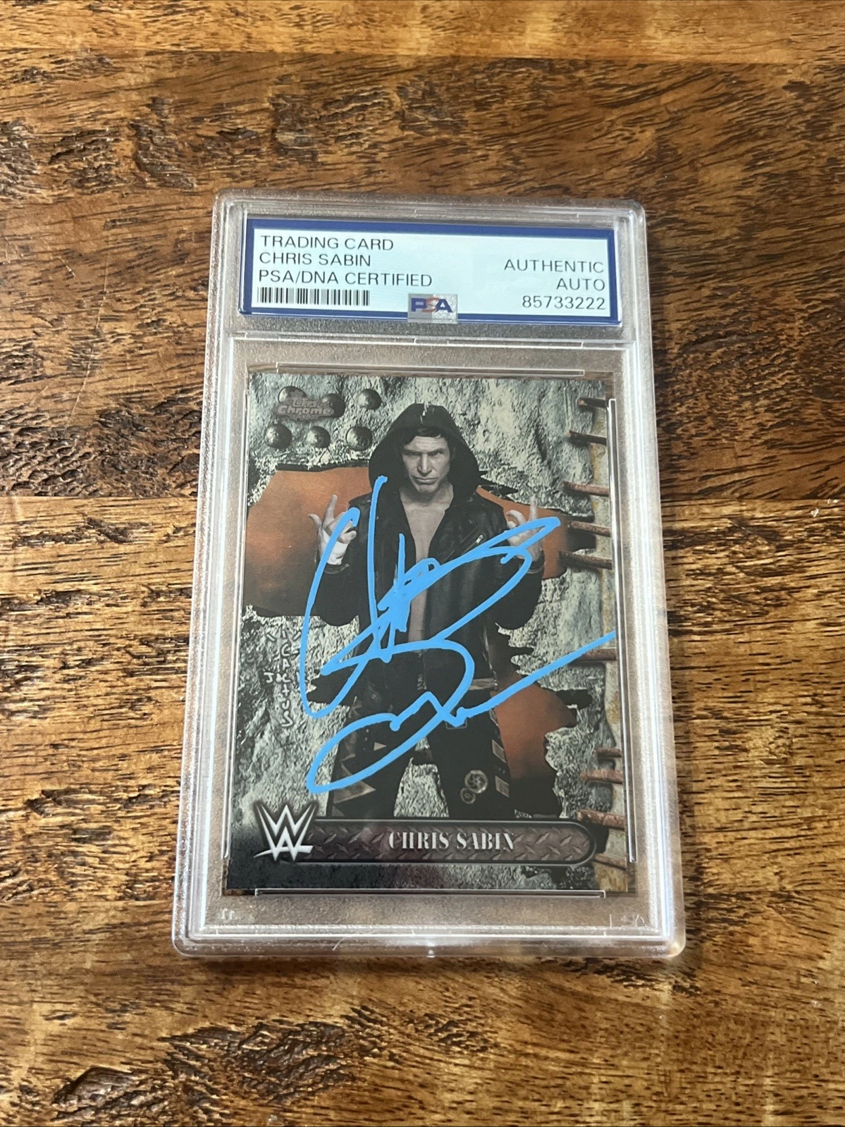 Chris Sabin IP Signed Topps Chrome Cactus Jack Card Psa Dna Coa Slab WWE Auto