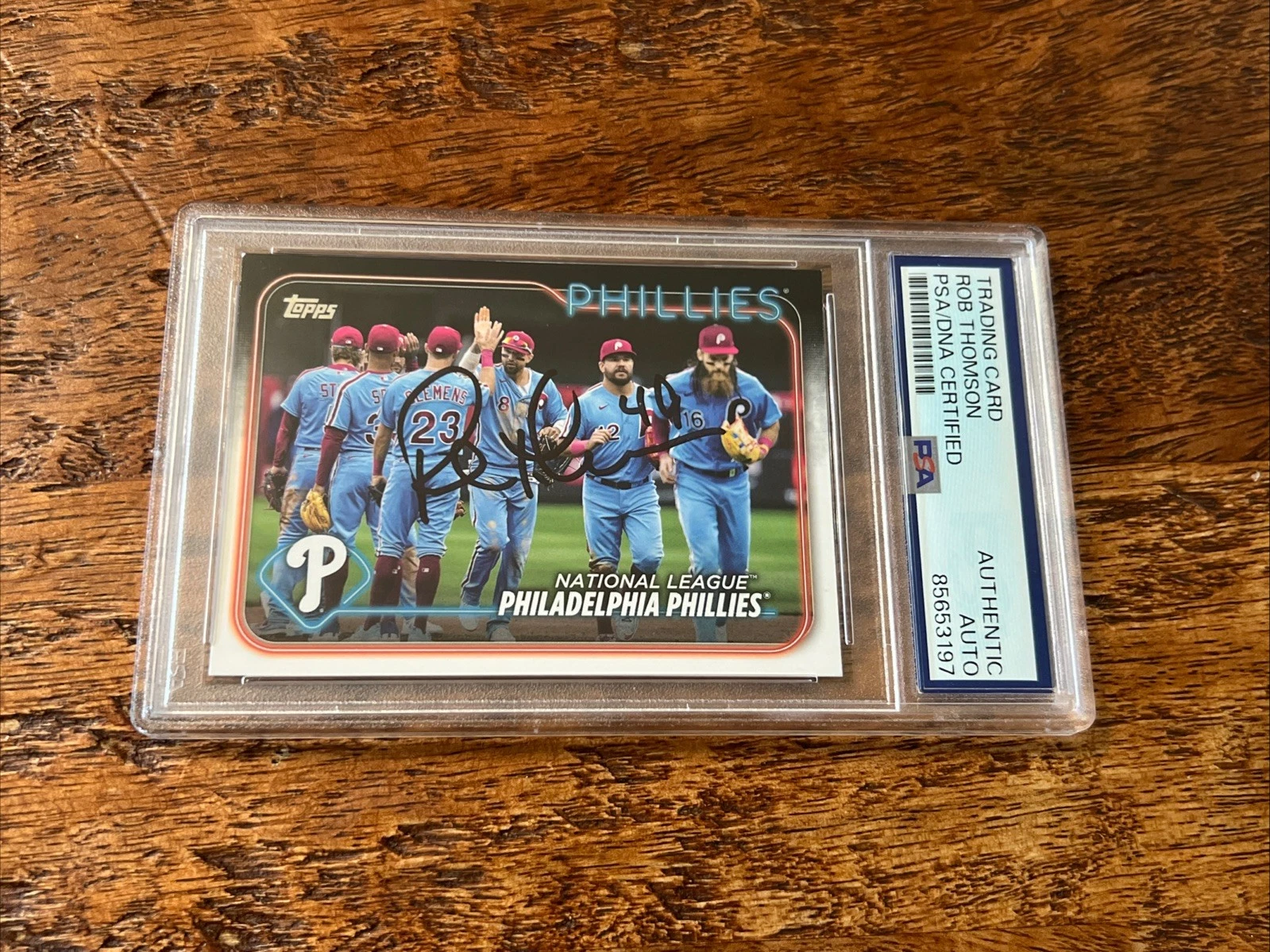 Rob Thomson IP Signed Topps Card Psa Dna Coa Slab Autographed Phillies