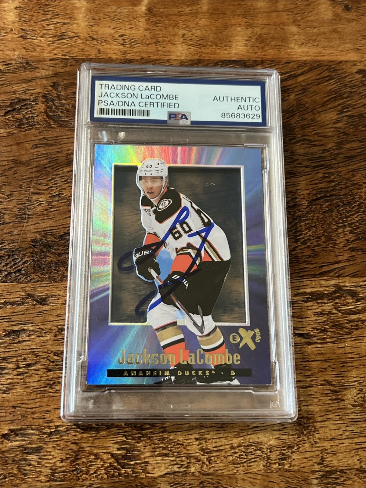 Jackson LaCombe IP Signed Skybox E-X 2000 RC Card PSA DNA Slab Ducks Autographed