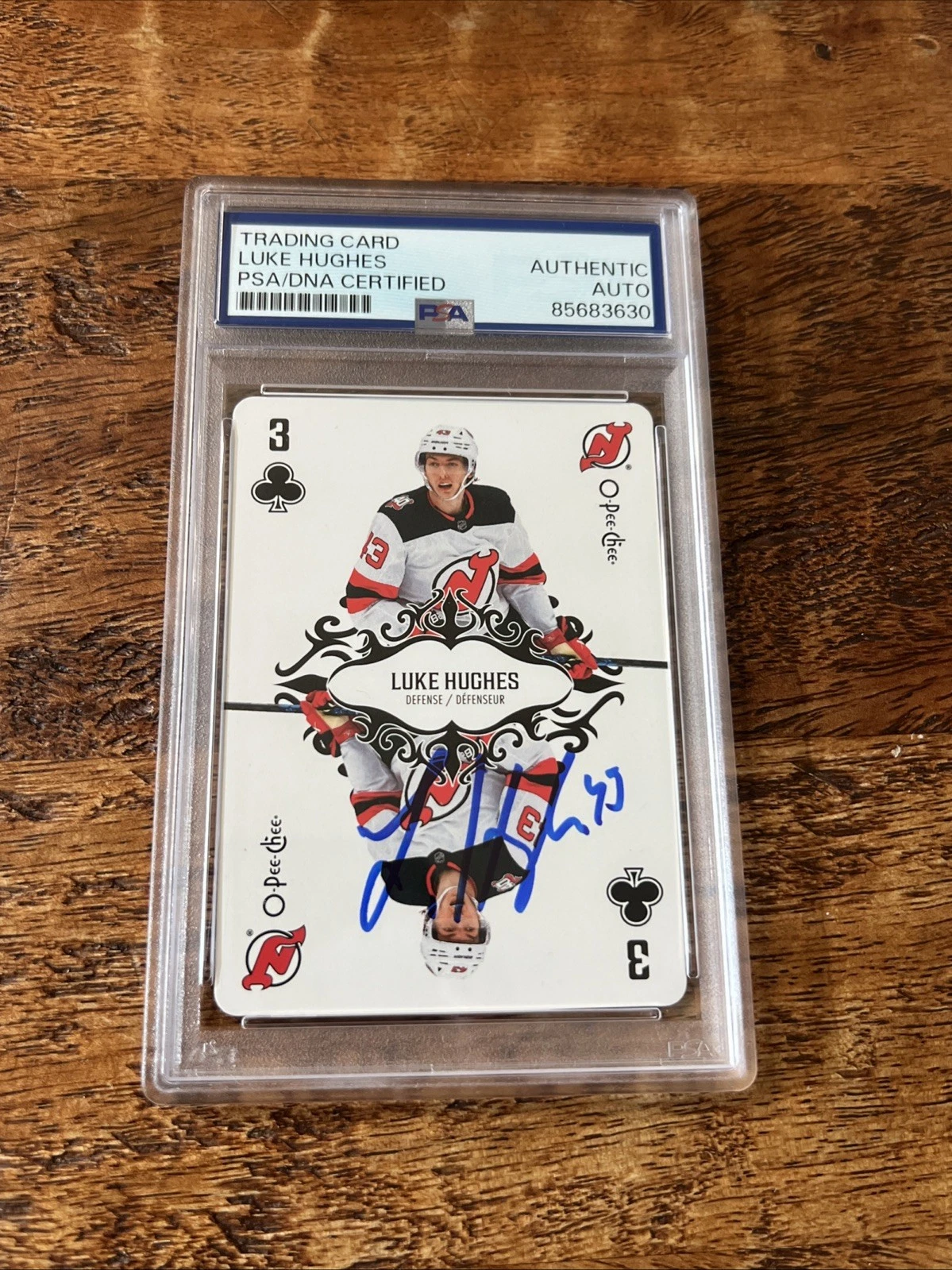 Luke Hughes IP Signed O Pee Chee RC Card PSA DNA Coa Slab Devils Autographed