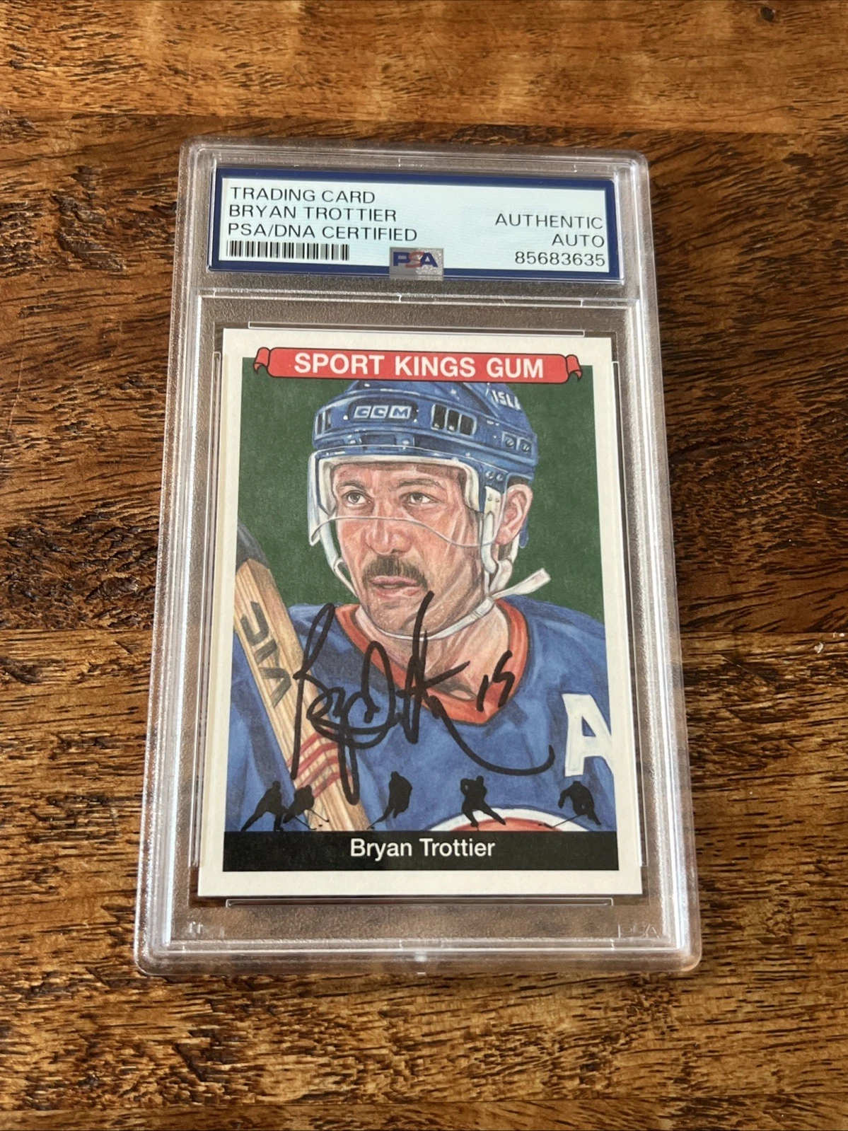 Bryan Trottier IP Signed Sportkings Card PSA DNA Slab Autographed Islanders