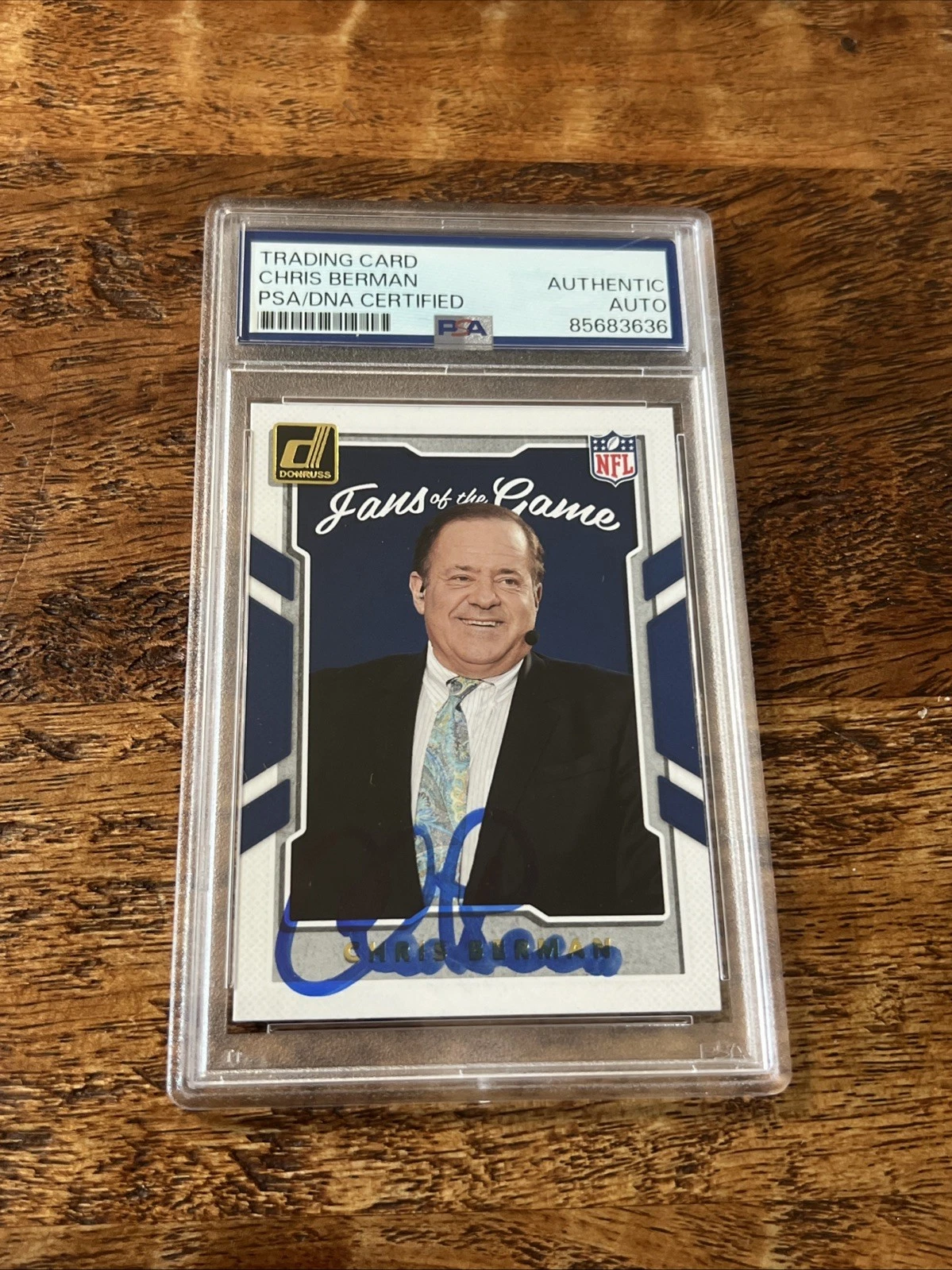 Chris Berman IP Signed Fans Of The Game Card PSA DNA Coa Slab Autographed ESPN