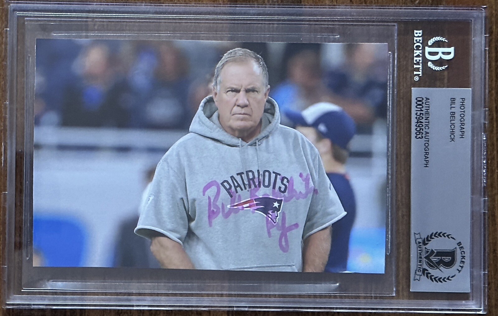 COACH BILL BELICHICK SIGNED PHOTOGRAPH PICTURE AUTOGRAPH BECKETT BAS COA
