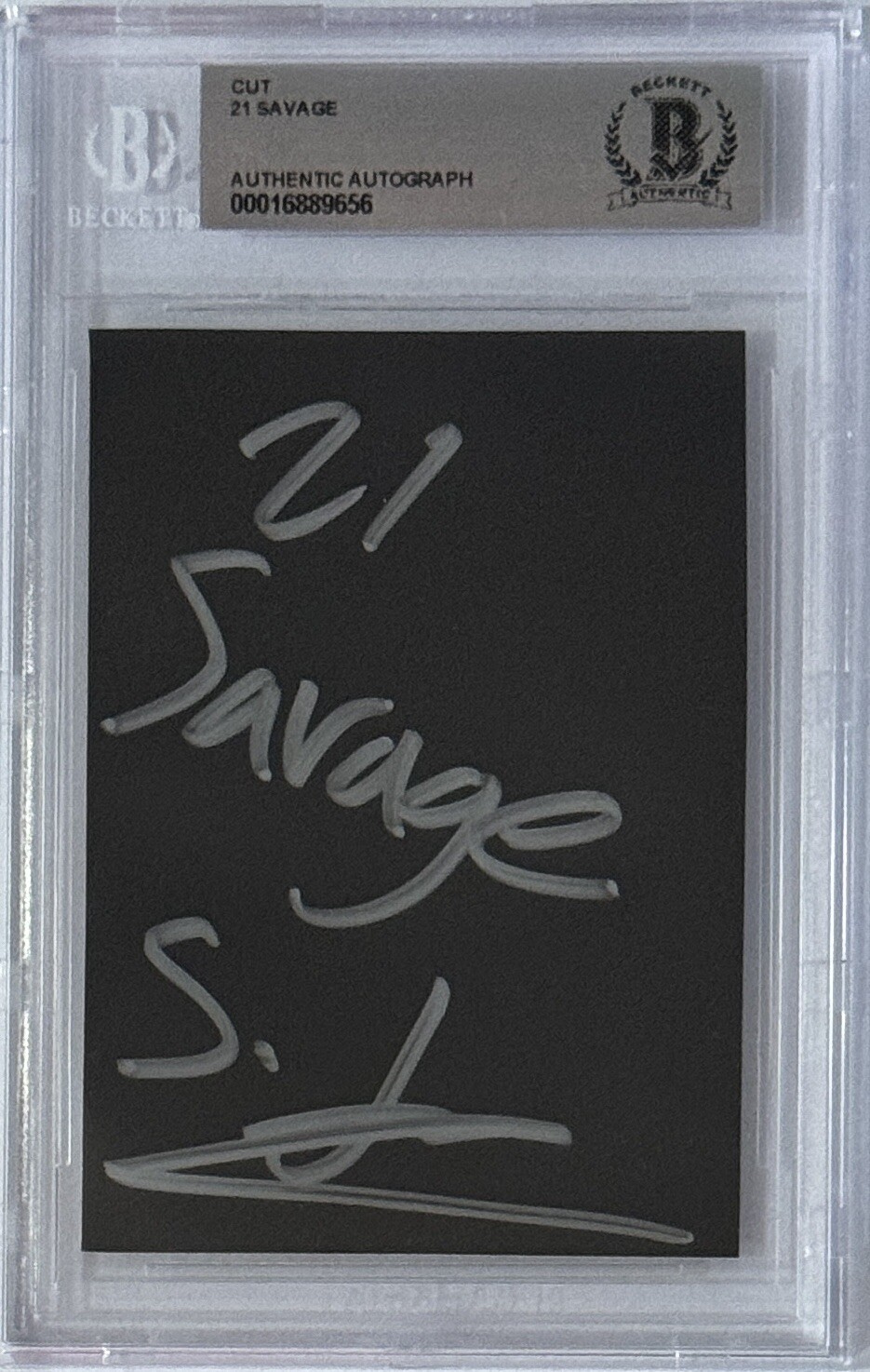 SIGNED 21 Savage Autographed American Dream Art Card Photograph Beckett BAS COA