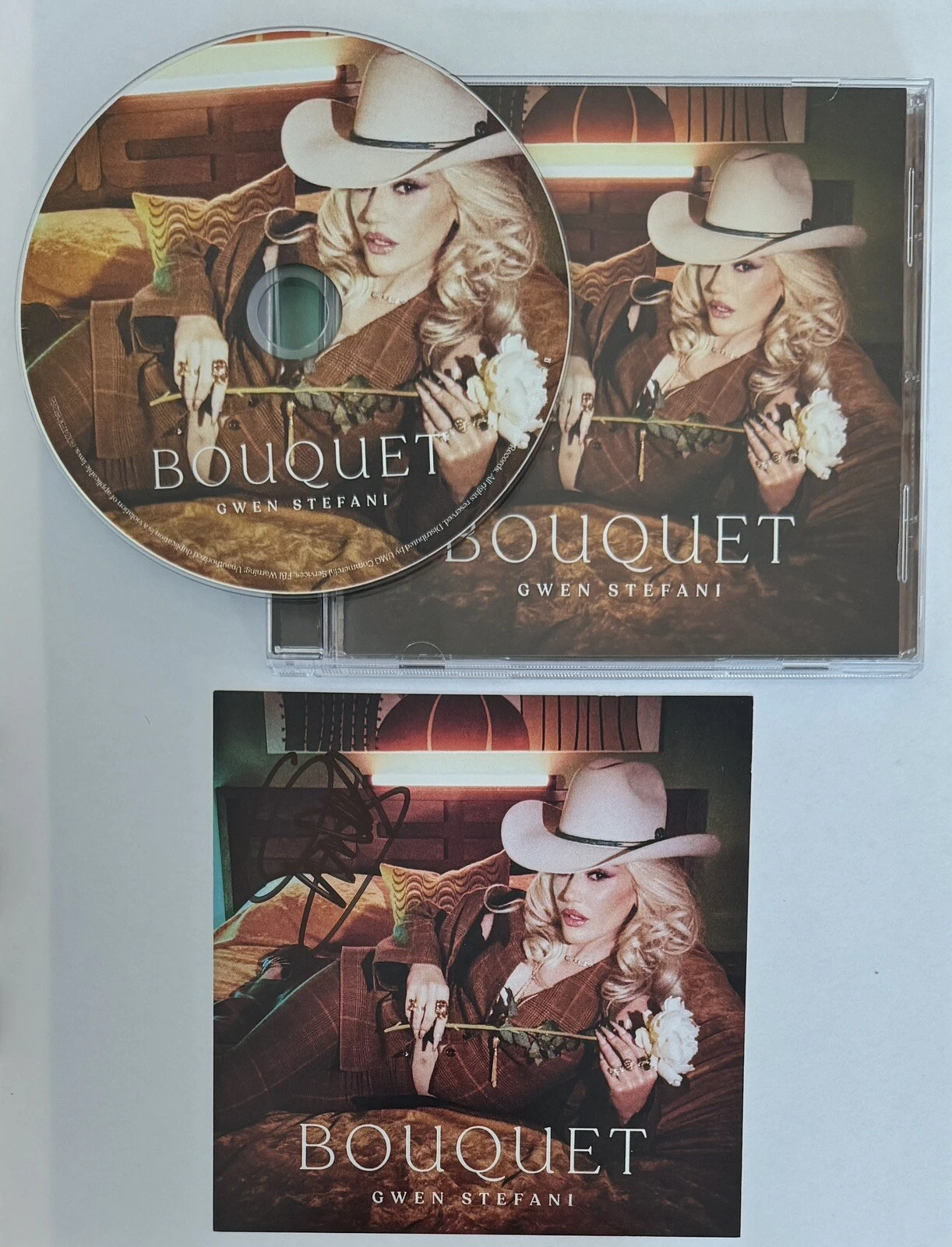 Gwen Stefani Bouquet CD & SIGNED Art Card Photograph Autographed Beckett BAS COA