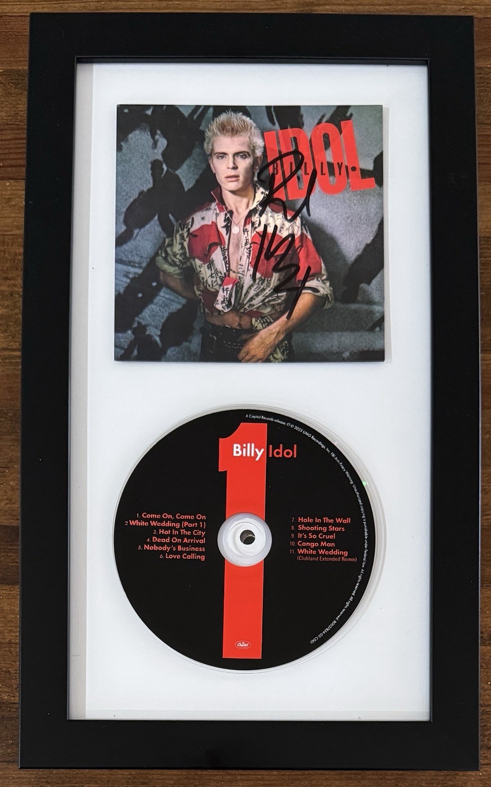 BILLY IDOL FRAMED SIGNED CD COVER PHOTOGRAPH ART CARD & CD AUTOGRAPH PSA DNA COA