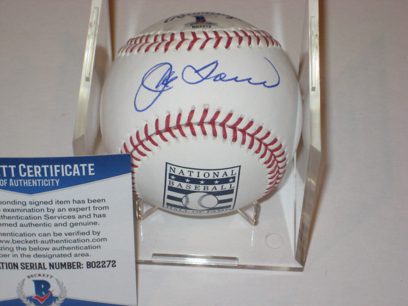 JOE TORRE (Yankees) Signed Official HALL OF FAME MLB Baseball w/ Beckett COA