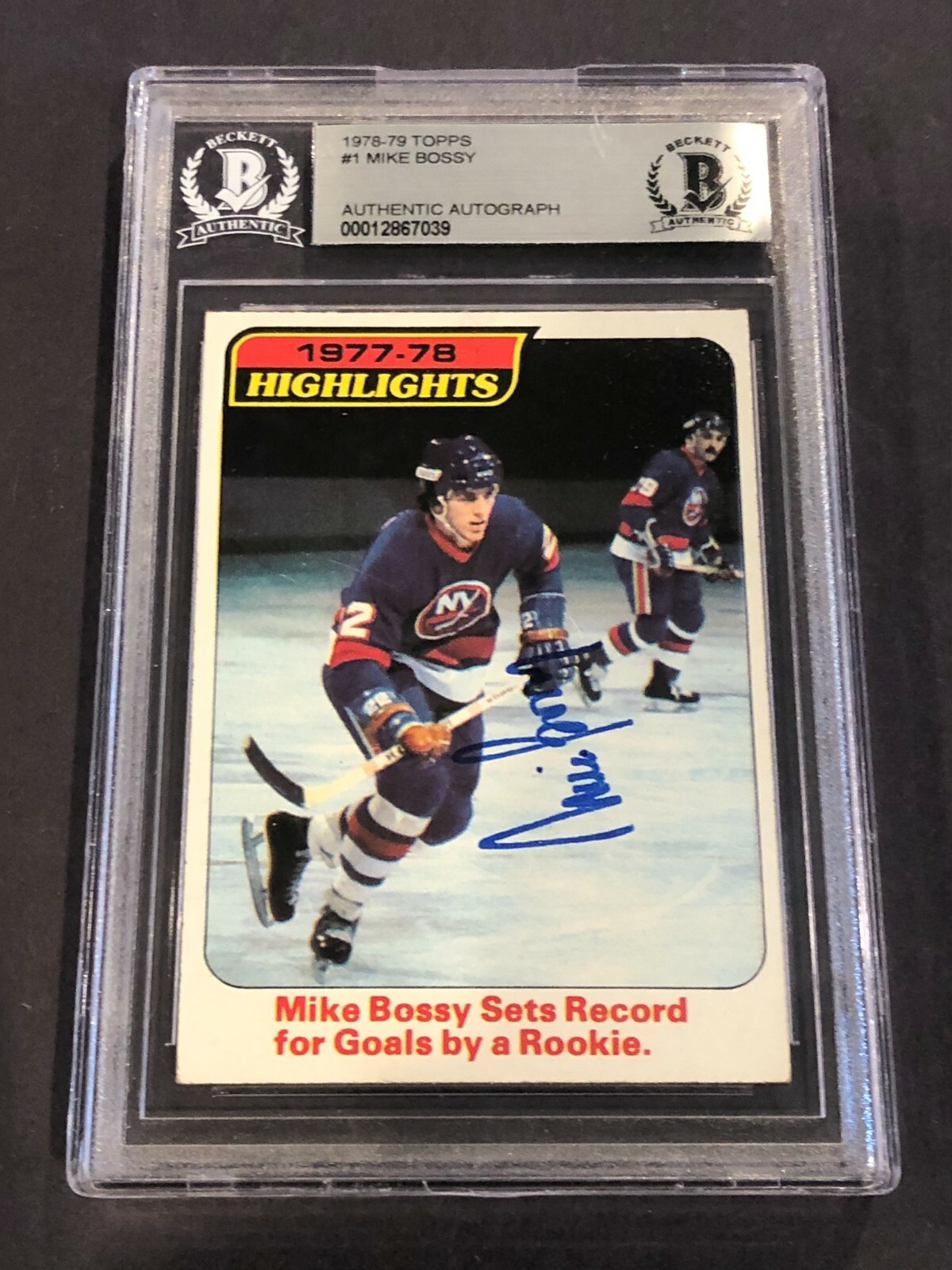 MIKE BOSSY Signed 1978-79 TOPPS ROOKIE Card #1 Beckett Authenticated (BAS) RC
