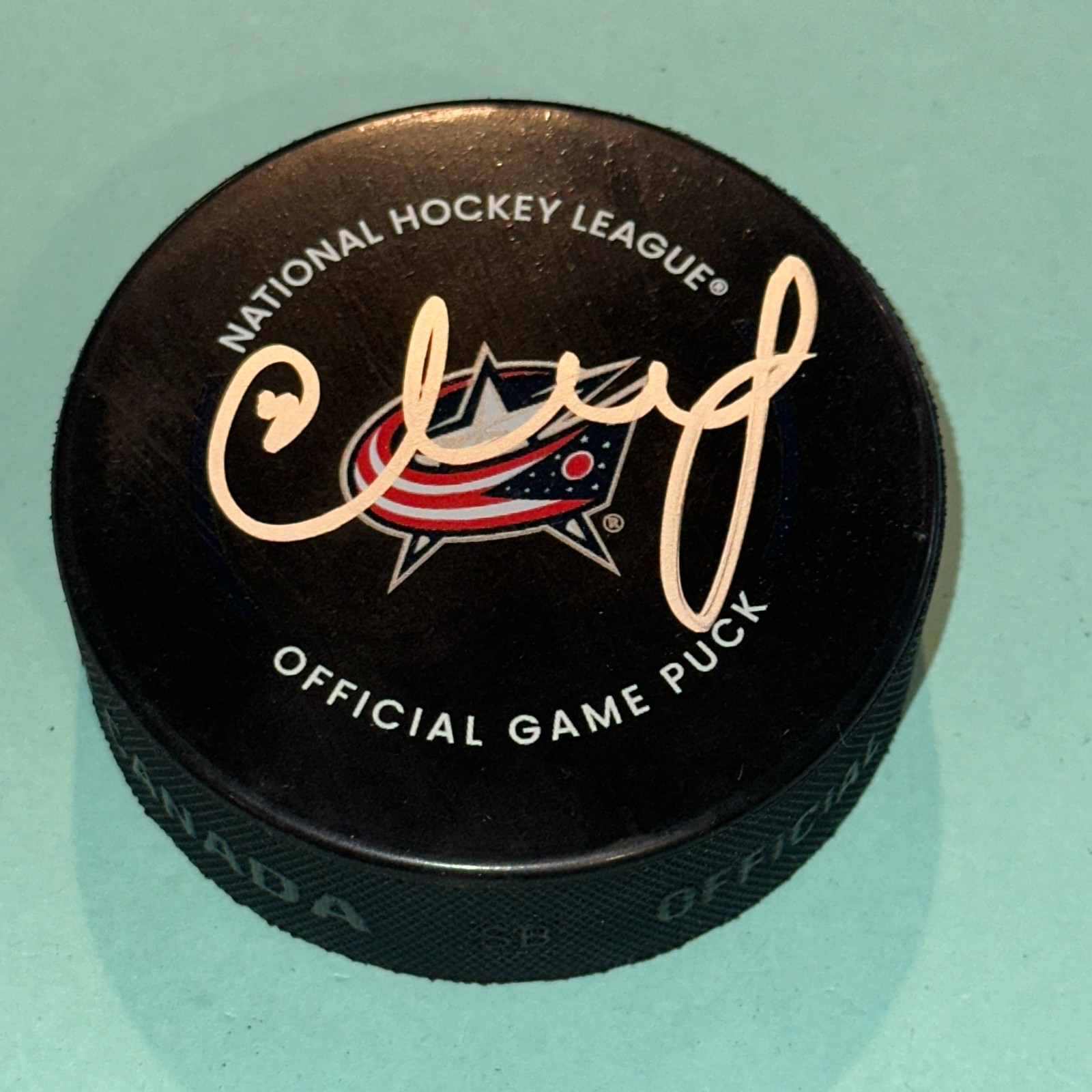 KIRILL MARCHENKO Signed Columbus BLUE JACKETS Official GAME Puck Beckett (BAS)