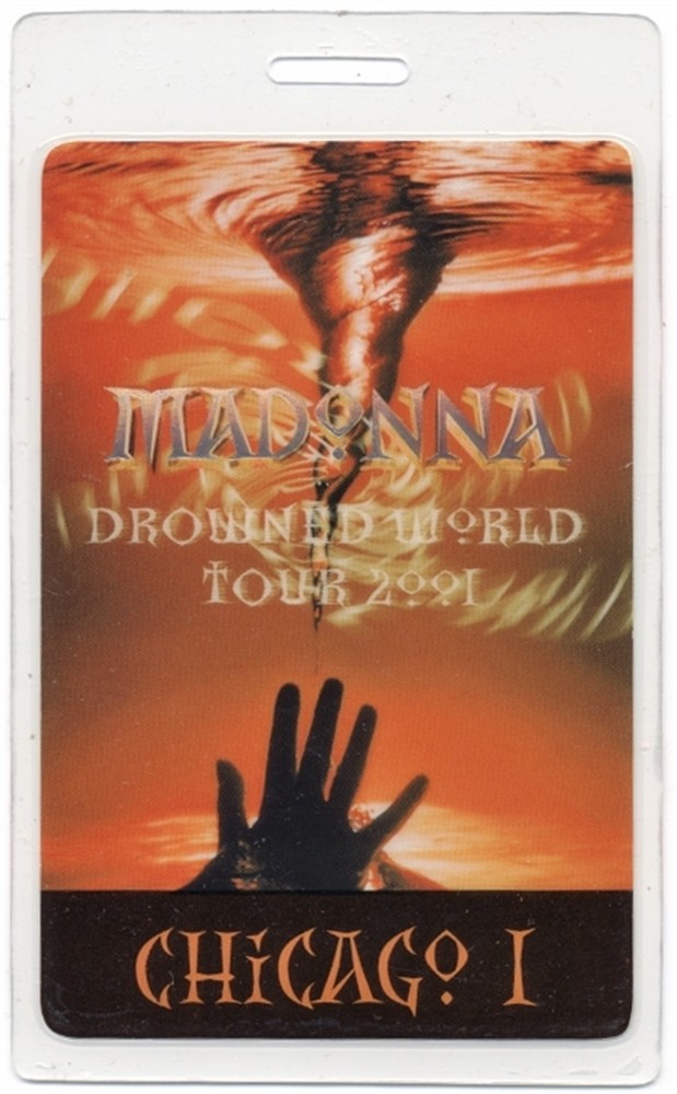 Madonna 2001 Drowned Concert Tour Chicago 1 Laminated Backstage Pass