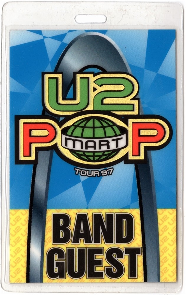 U2 1997 Popmart Concert Tour Guest Laminated Backstage Pass