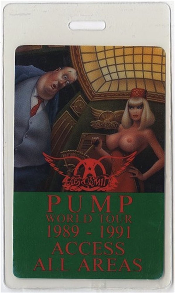 Aerosmith 1989 Pump Concert Tour Vintage All Access Laminated Backstage Pass