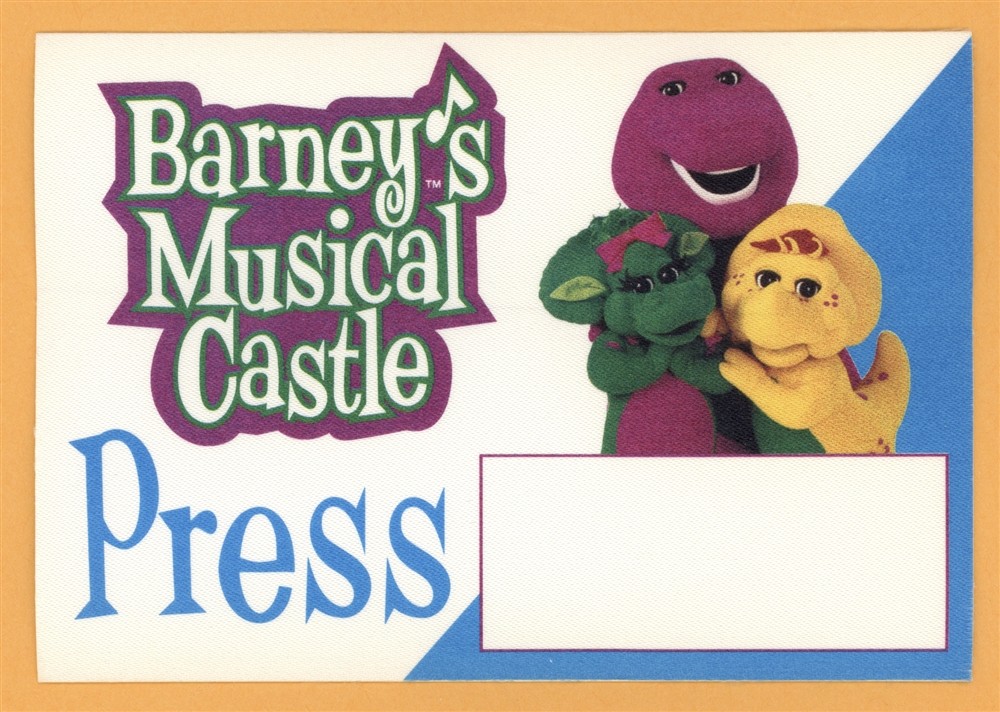 Barney's Musical Castle 1999 Concert Tour PRESS Backstage Pass