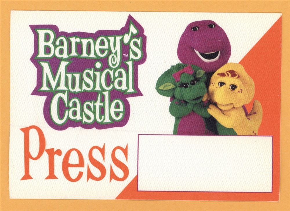 Barney's Musical Castle 1999 Concert Tour PRESS Backstage Pass