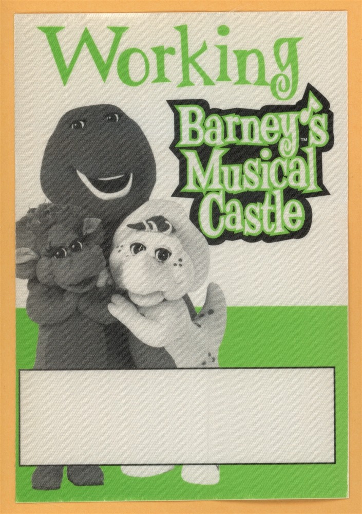Barney's Musical Castle 1999 Concert Tour WORKING Backstage Pass