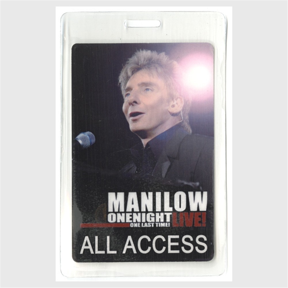 Barry Manilow 2004 One Night Live Tour All Access Laminated Backstage Pass