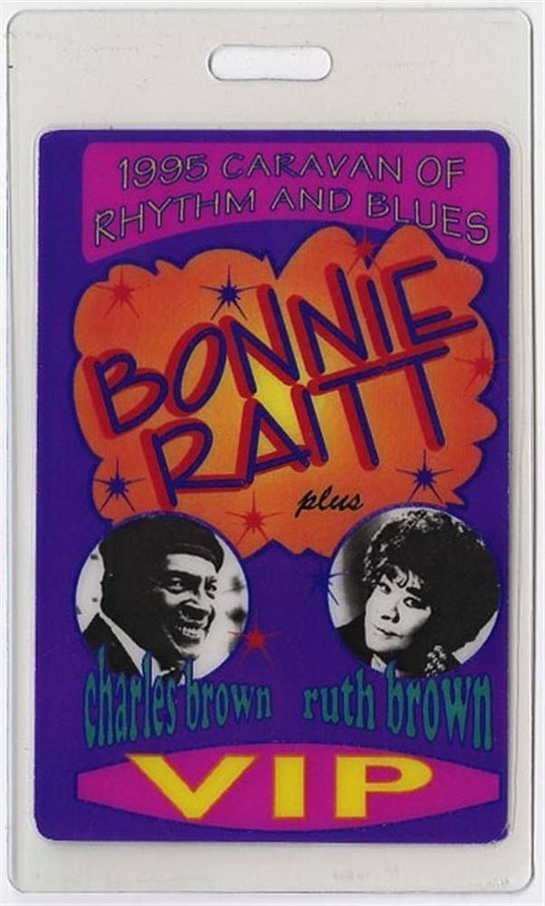 Bonnie Raitt 1995 Tour w/ Charles & Ruth Brown VIP Laminated Backstage Pass