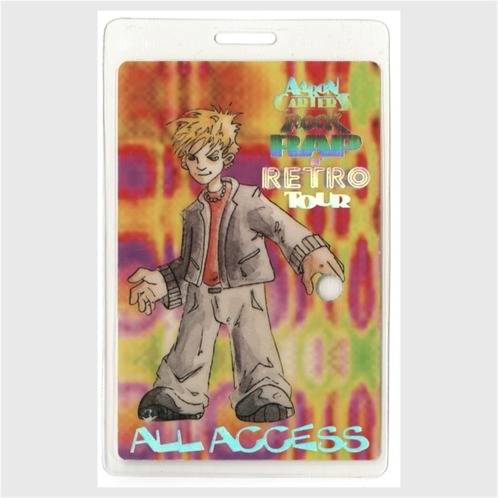 Aaron Carter 2002 Concert Laminated Backstage Pass Rock Rap Retro Tour
