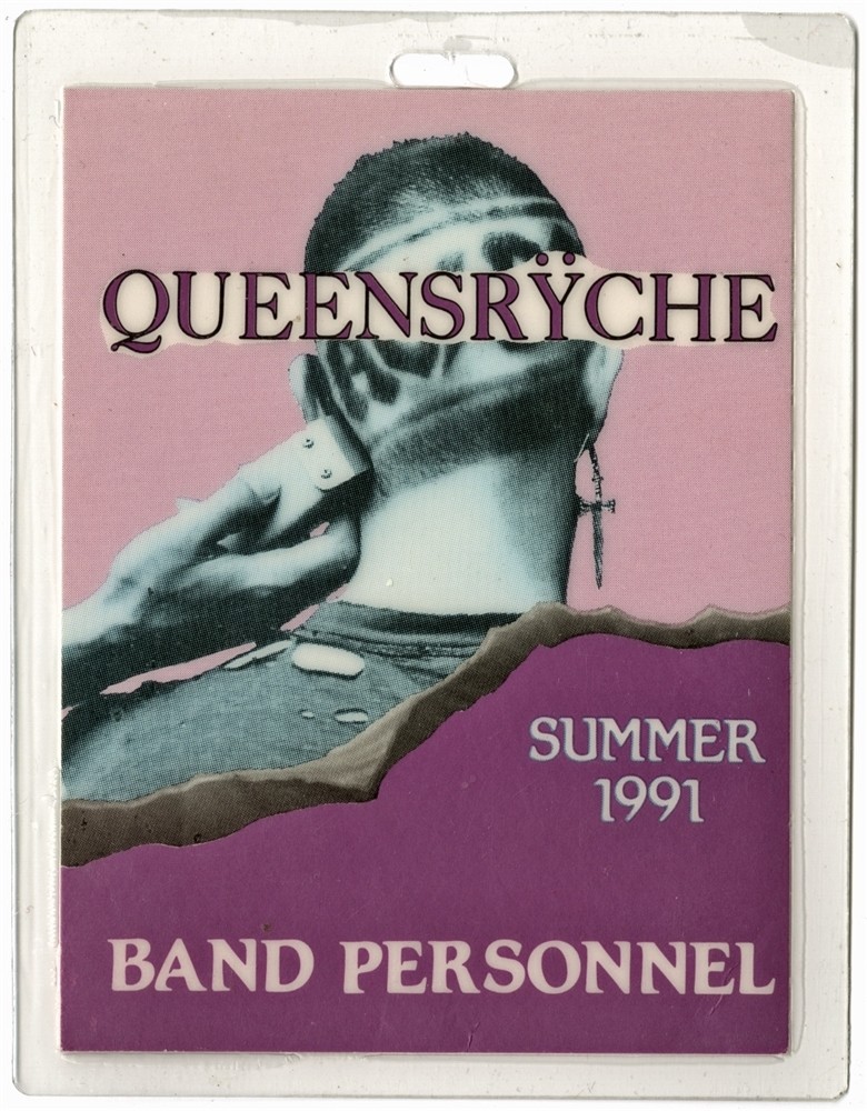 AC/DC 1991 Razor's Edge Concert Tour Queensryche Laminated Backstage Pass