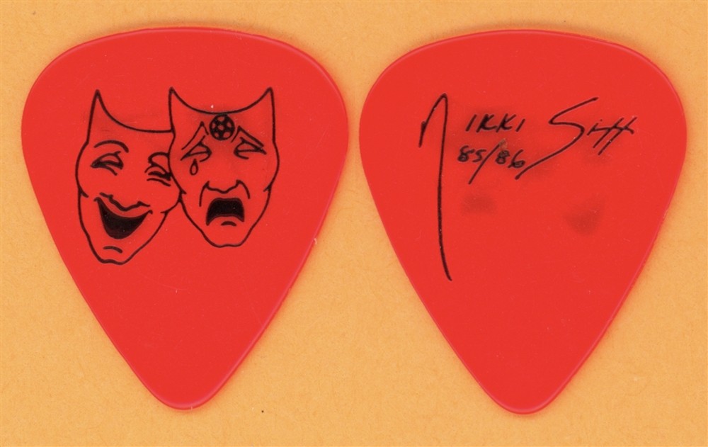 Motley Crue Nikki Sixx Black on Red Guitar Pick - 1985 Theater of Pain Tour