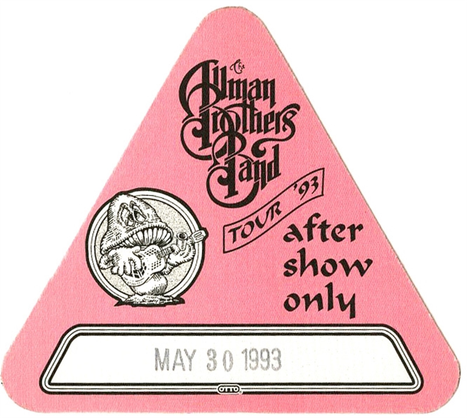 Allman Brothers 1993 Concert Tour After Show Backstage Pass