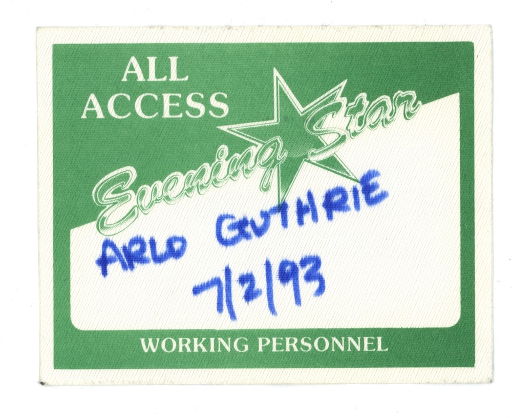 Arlo Guthrie Working Original Backstage Pass