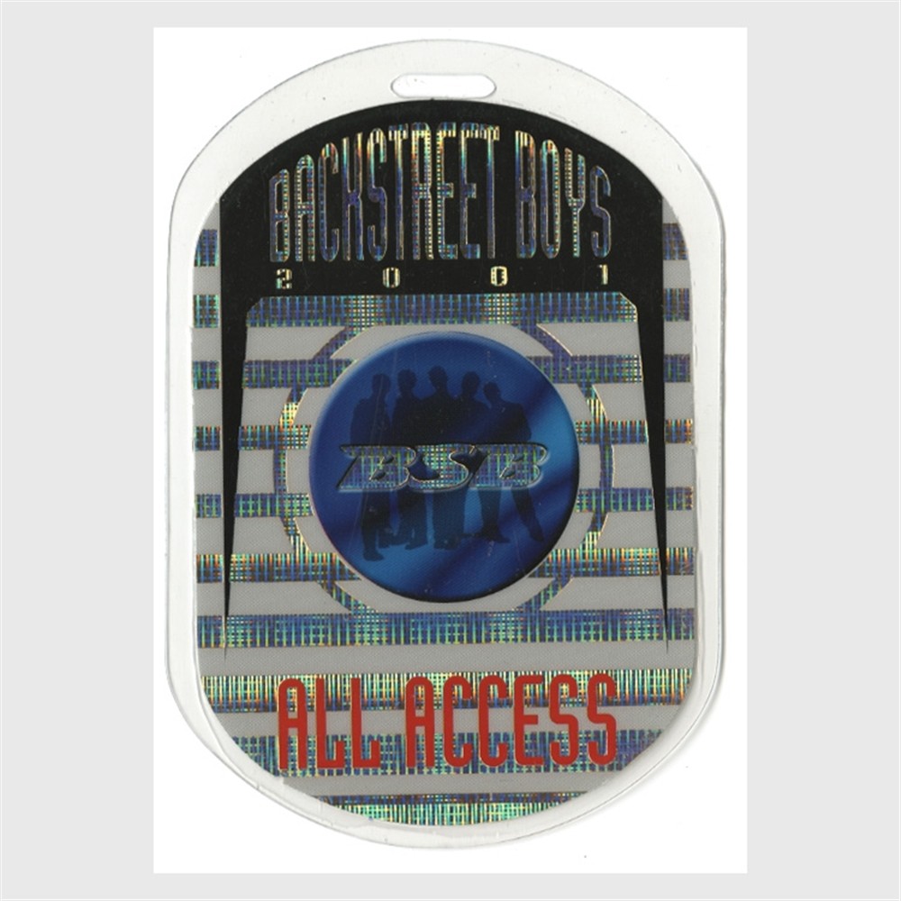 Backstreet Boys 2001 Black & Blue Concert Tour Laminated Backstage Pass