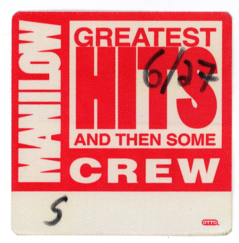 Barry Manilow CREW RED Backstage Pass - Greatest Hits and Then Some Tour