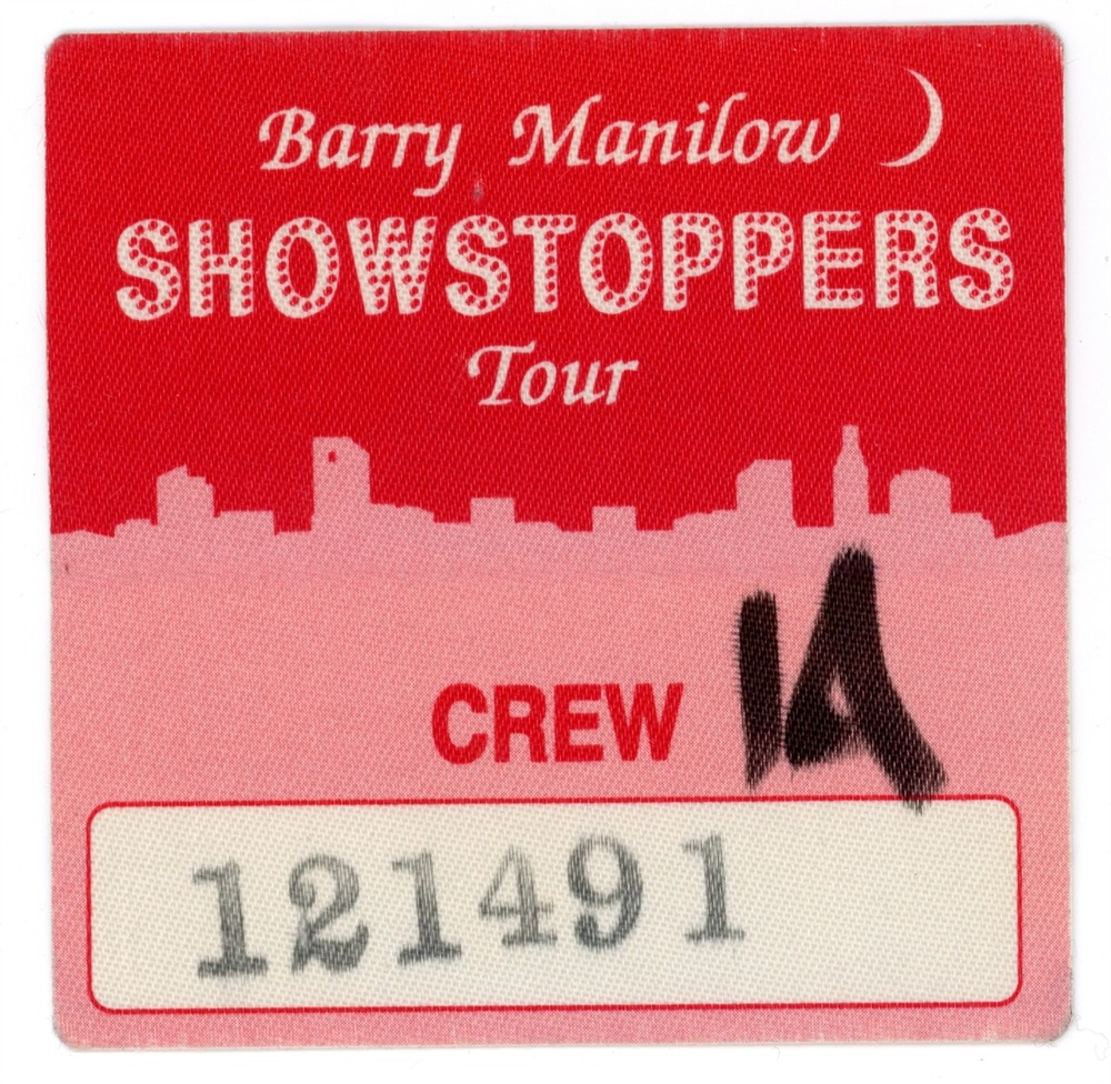Barry Manilow CREW Red Backstage Pass - Showstopprs Tour