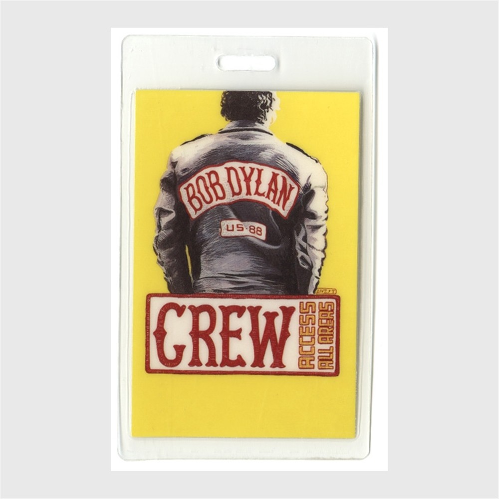 Bob Dylan 1988 Down in the Groove Concert Tour Crew Laminated Backstage Pass