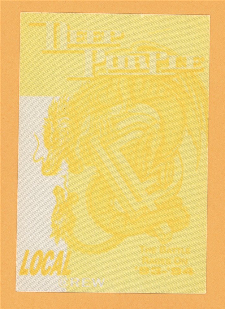 Deep Purple 1993 Battle Rages On Concert Tour CREW Backstage Pass