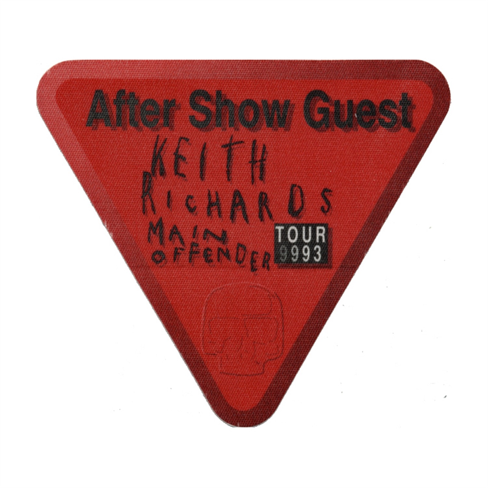 Keith Richards 1993 Main Offender Concert Tour After Show Guest Backstage Pass