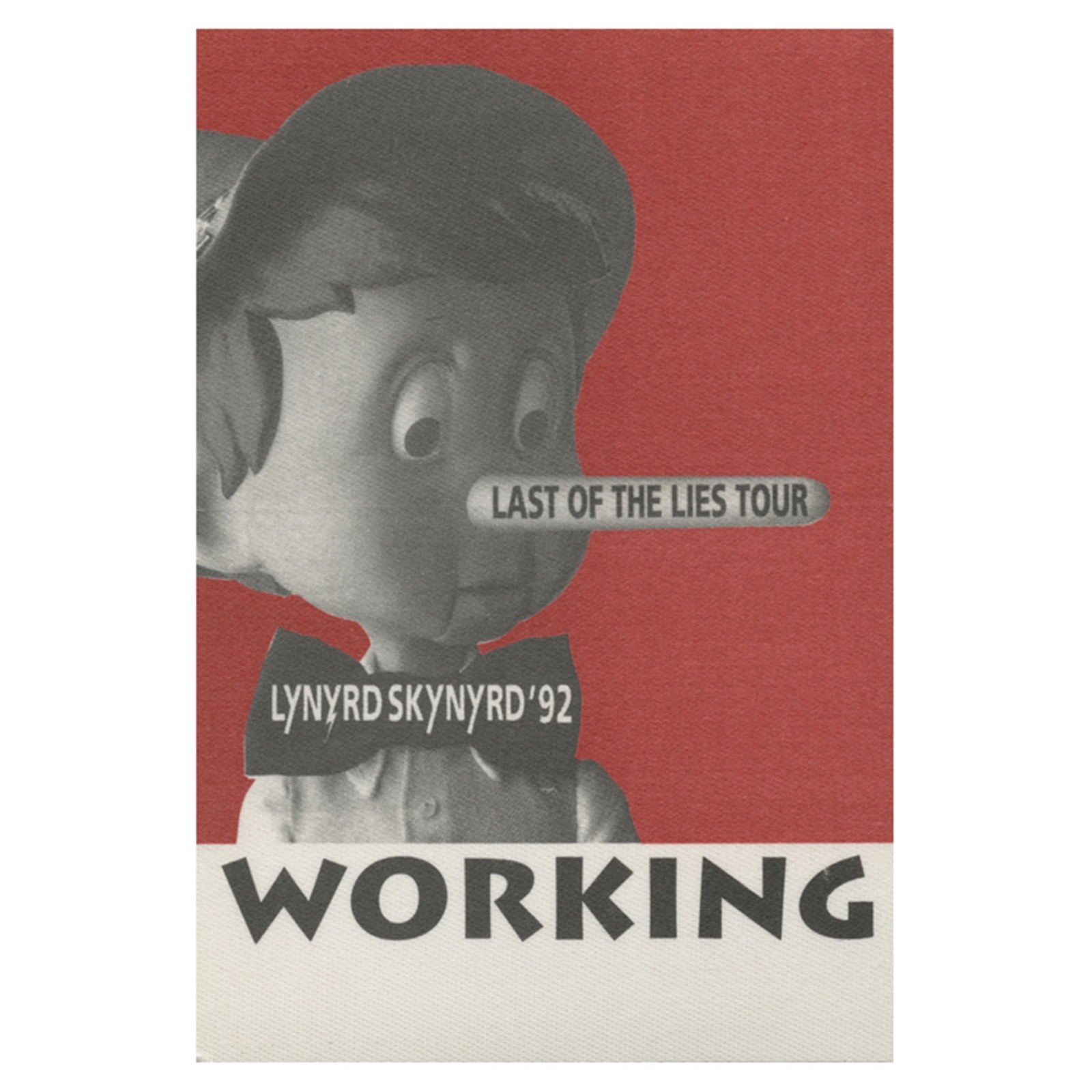 Lynyrd Skynyrd 1992 Last of the Lies Concert Tour Working Backstage Pass